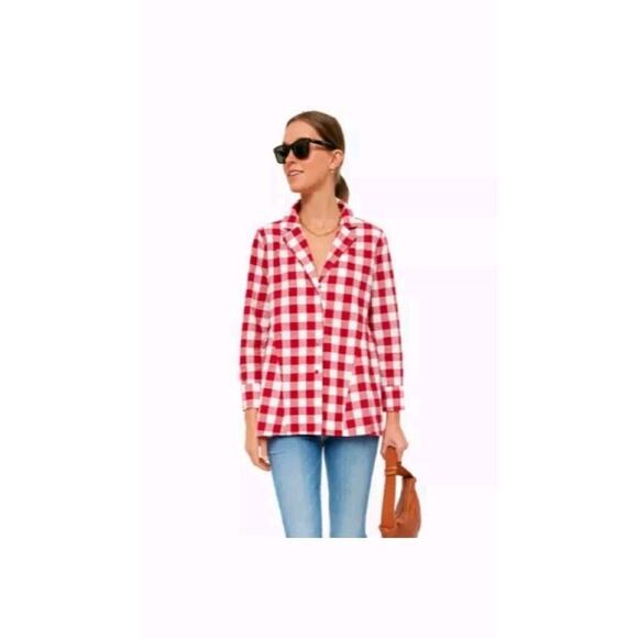 Pomander Place | NEW Apple Red Gingham Scarlett Long Sleeve Button Down Size S - Picture 1 of 15